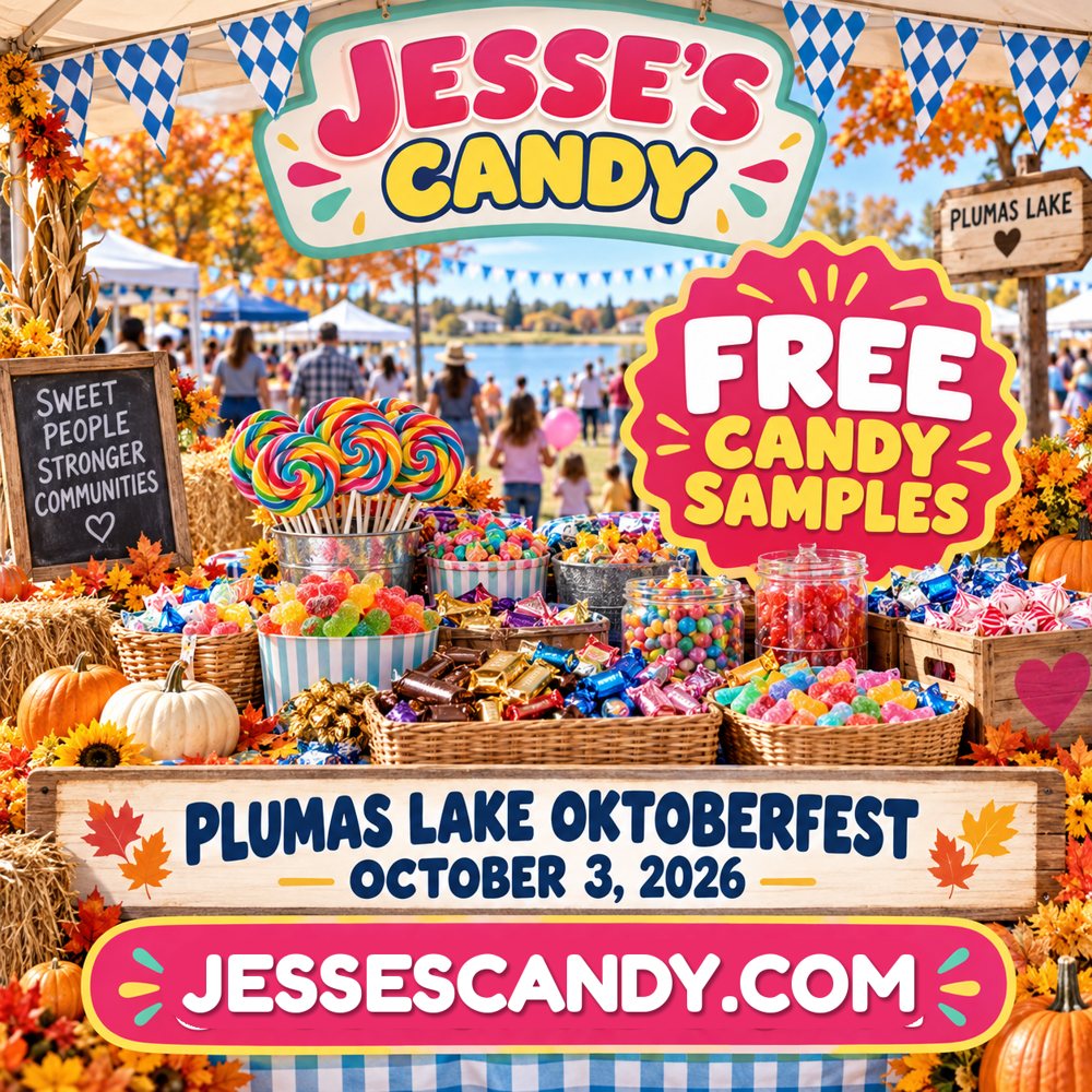 Free candy samples at Plumas Lake Oktoberfest, October 3, 2026 — jessescandy.com