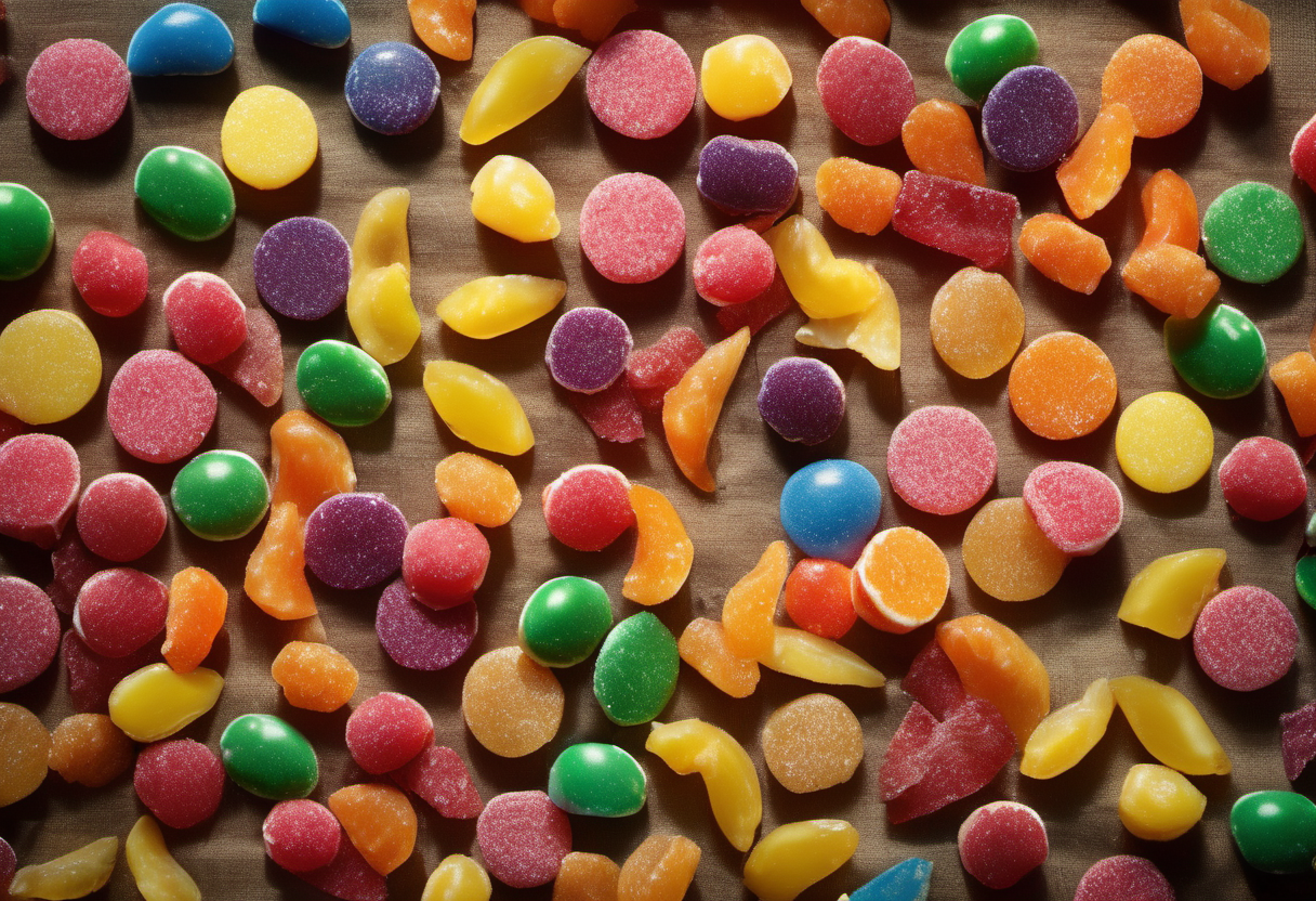 Colorful fruity candy