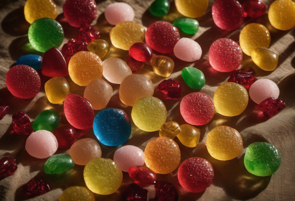 Colorful sour and hard candy